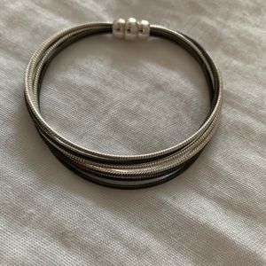Silver and black bracelet